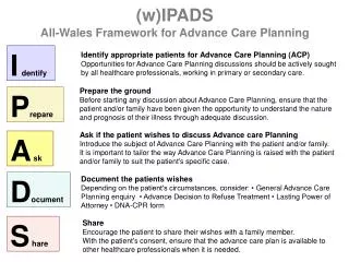 Identify appropriate patients for Advance Care Planning (ACP)