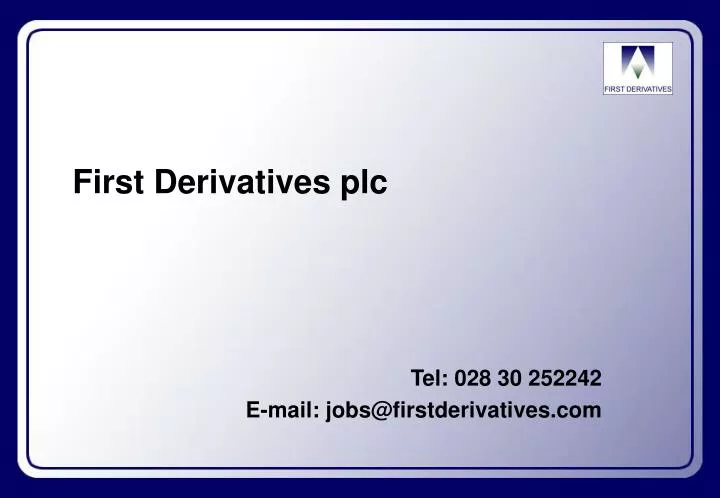 first derivatives plc