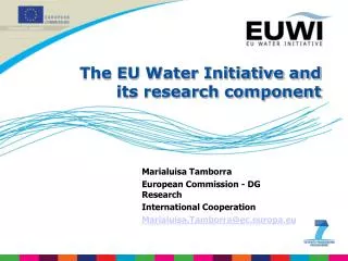 The EU Water Initiative and its research component