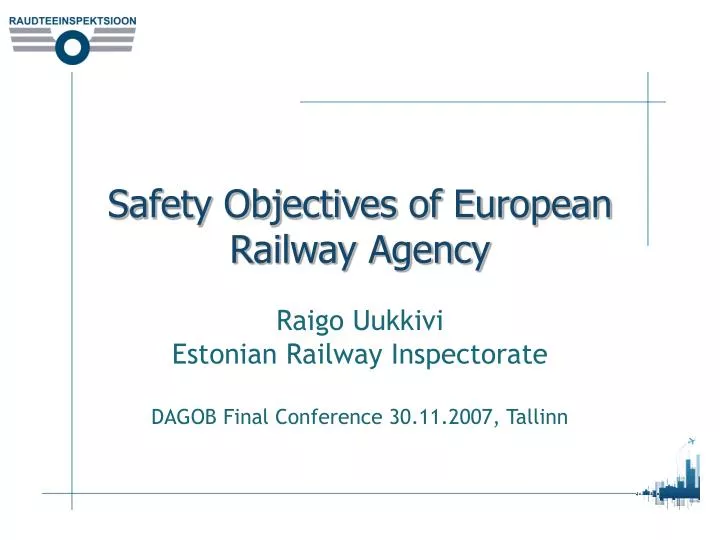 safety objectives of european railway agency