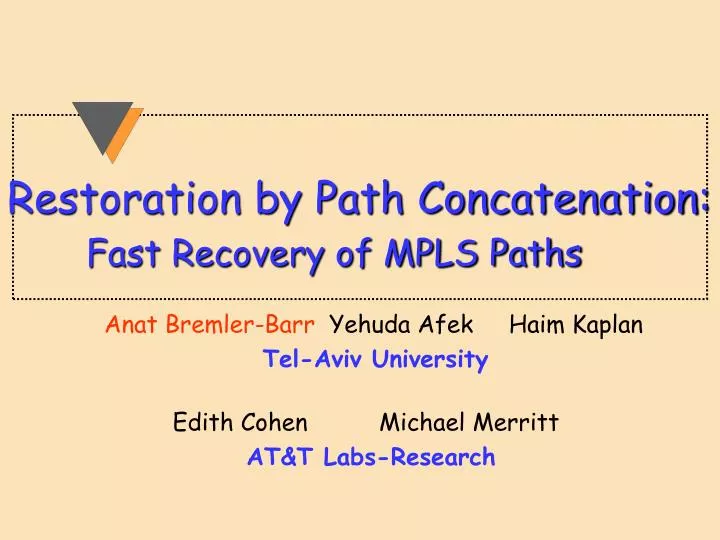 restoration by path concatenation fast recovery of mpls paths