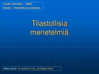 tilastollisia menetelmi