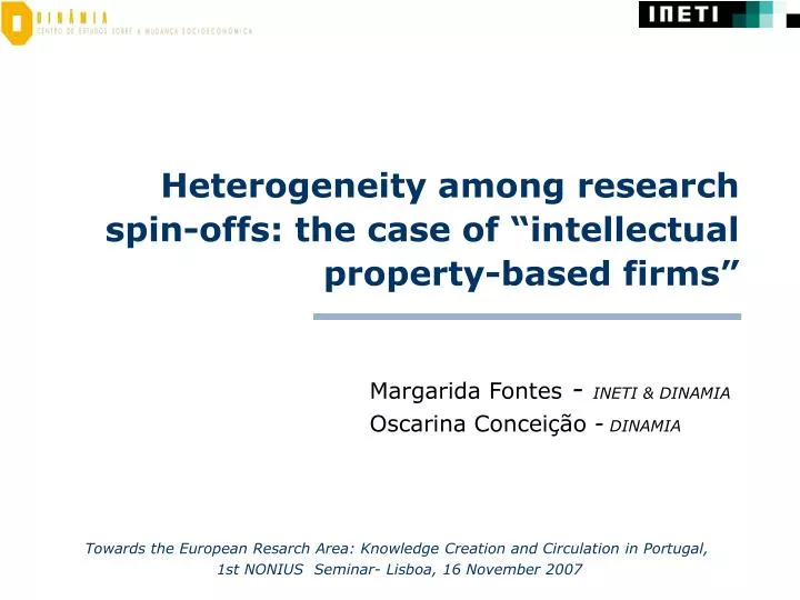 heterogeneity among research spin offs the case of intellectual property based firms
