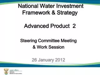 National Water Investment Framework &amp; Strategy Advanced Product 2