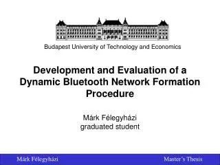 Development and Evaluation of a Dynamic Bluetooth Network Formation Procedure