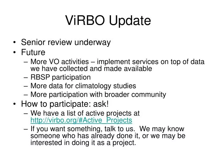 virbo update