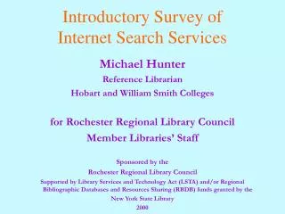 Introductory Survey of Internet Search Services