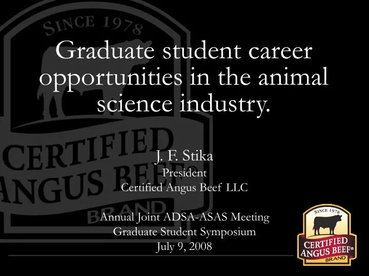 graduate student career opportunities in the animal science industry