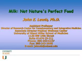 Milk: Not Nature's Perfect Food