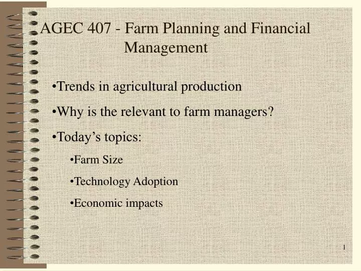 agec 407 farm planning and financial management