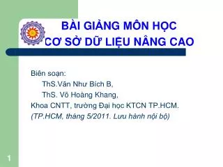 b i gi ng m n h c c s d li u n ng cao