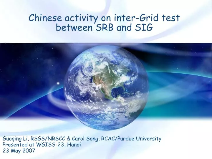 chinese activity on inter grid test between srb and sig