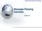 Message Passing Interface - slide 1