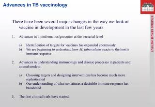 Advances in TB vaccinology