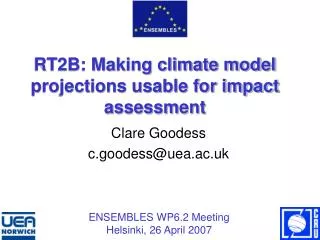 RT2B: Making climate model projections usable for impact assessment