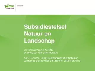 subsidiestelsel natuur en landschap