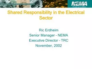 Shared Responsibility in the Electrical Sector