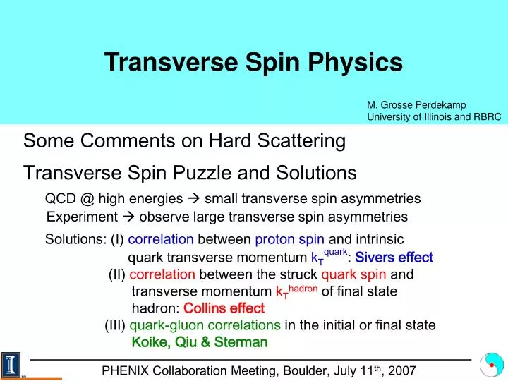 transverse spin physics
