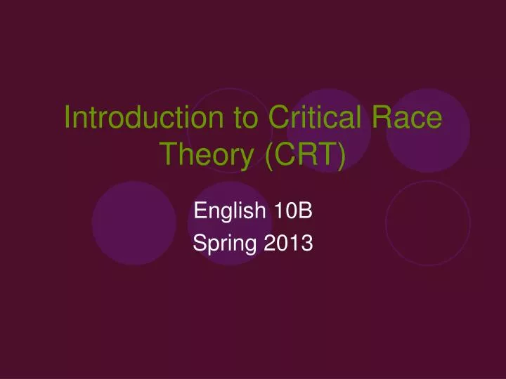 introduction to critical race theory crt