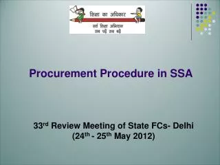Procurement Procedure in SSA