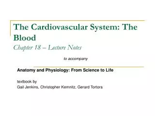 the cardiovascular system the blood chapter 18 lecture notes