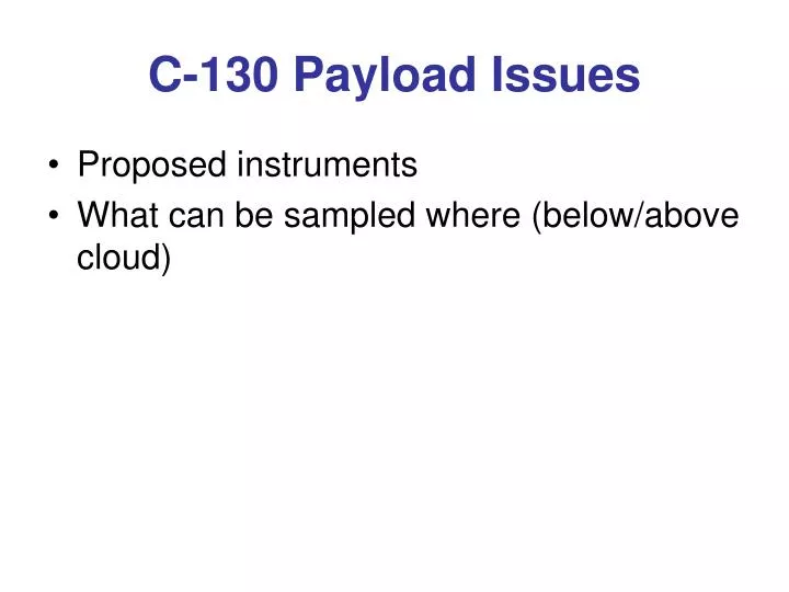 c 130 payload issues