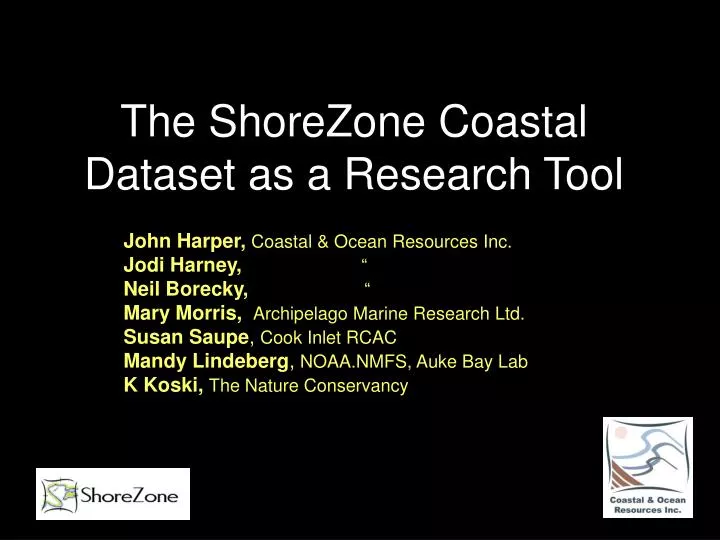 the shorezone coastal dataset as a research tool