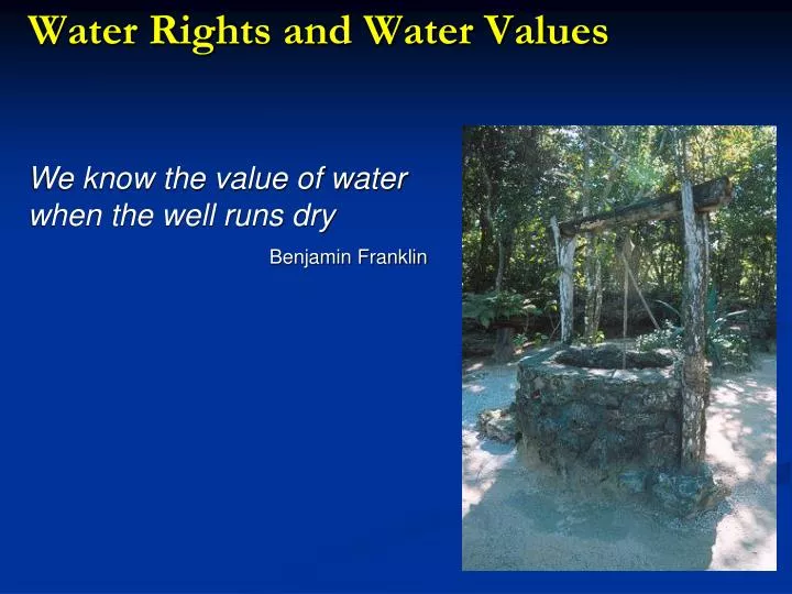 water rights and water values