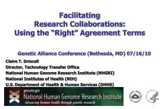 Genetic Alliance Conference (Bethesda, MD) 07/16/10