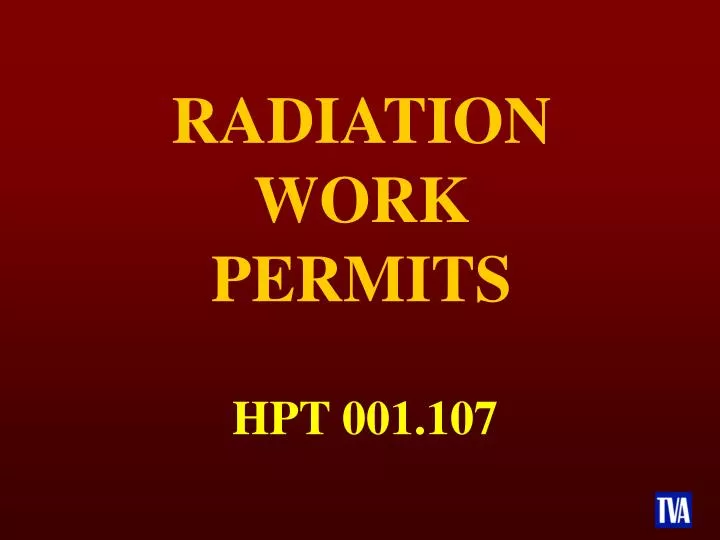radiation work permits