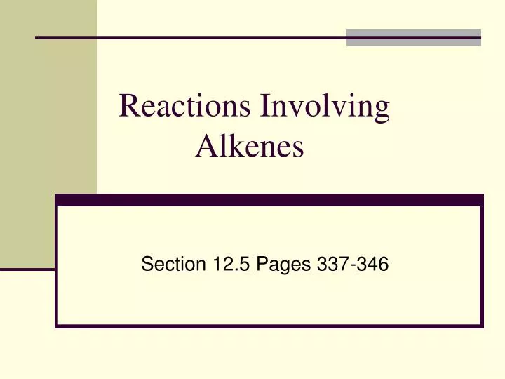reactions involving alkenes
