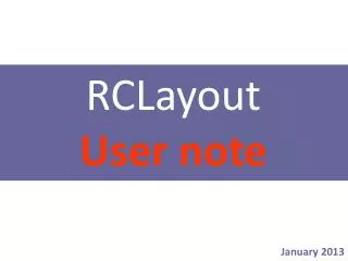 RCLayout User note