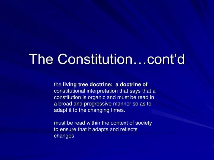 the constitution cont d