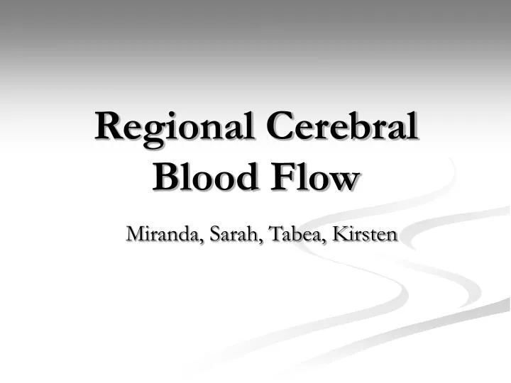 regional cerebral blood flow