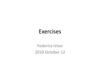 Exercises