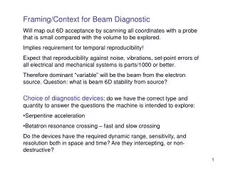 Framing/Context for Beam Diagnostic