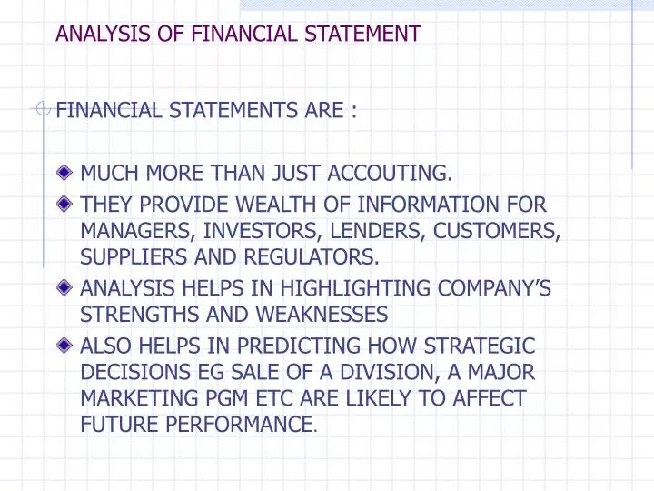 analysis of financial statement