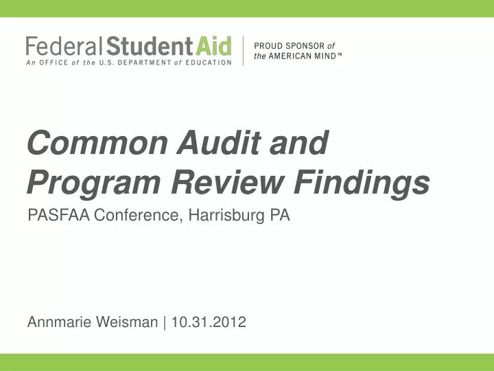 common audit and program review findings