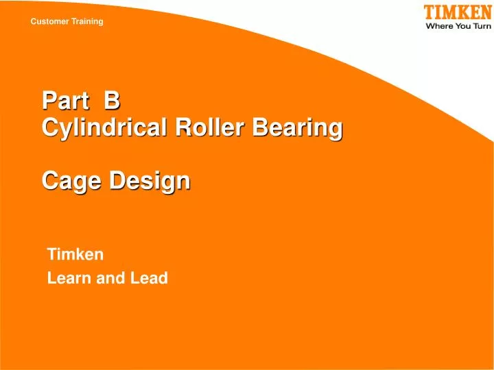 part b cylindrical roller bearing cage design