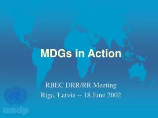 MDGs in Action