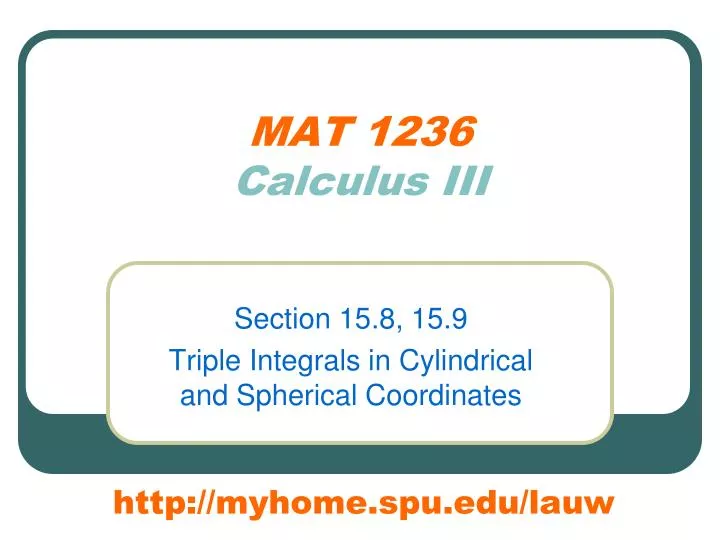 mat 1236 calculus iii