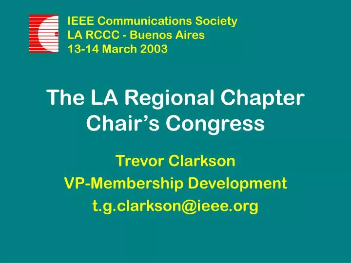the la regional chapter chair s congress