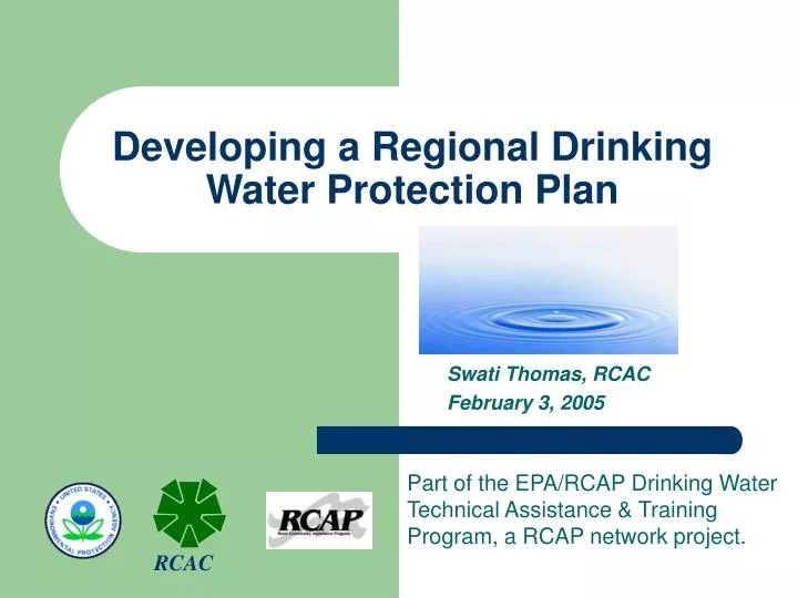 developing a regional drinking water protection plan