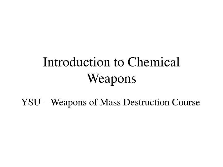 introduction to chemical weapons