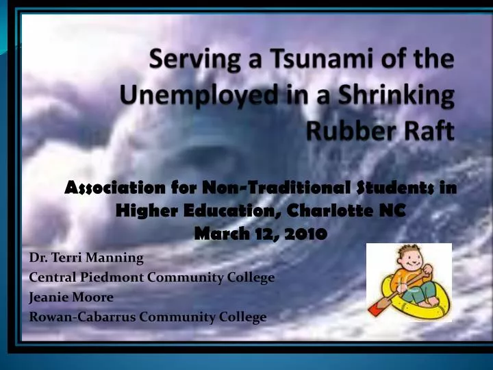 serving a tsunami of the unemployed in a shrinking rubber raft