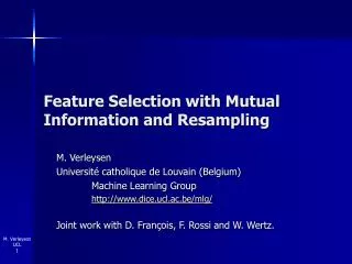 Feature Selection with Mutual Information and Resampling
