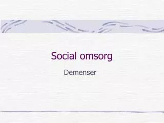 social omsorg