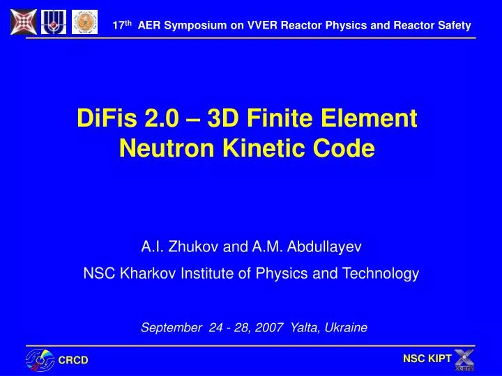 difis 2 0 3d finite element neutron kinetic code