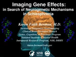 Imaging Gene Effects: in Search of Neurogenetic Mechanisms in Schizophrenia