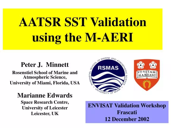 aatsr sst validation using the m aeri